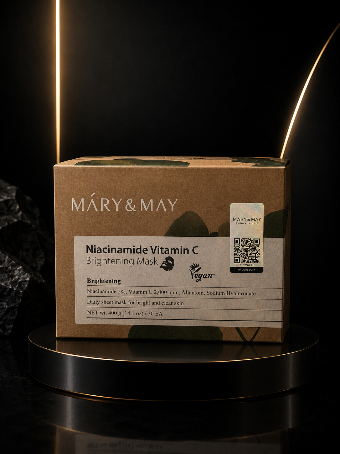 Mary & May Niacinamide Vitamin C Brightening Mask šviesinanti lakštinė veido kaukė 30vnt.